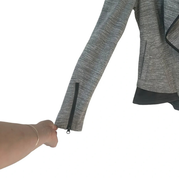 LULULEMON Bust A Move Moto Jacket Commuter Silver Spoon Slate Gray Womens Size 6 - Picture 7 of 9